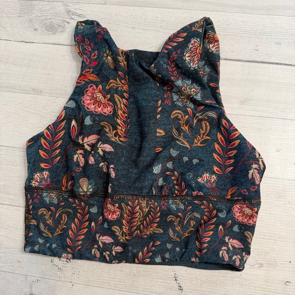 Yoga Democracy festival denim printed crop legging and top women's small NEW - Picture 2 of 12